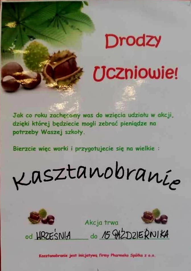 Rozpoczynamy akcję &quot;KASZTANOBRANIE&quot;