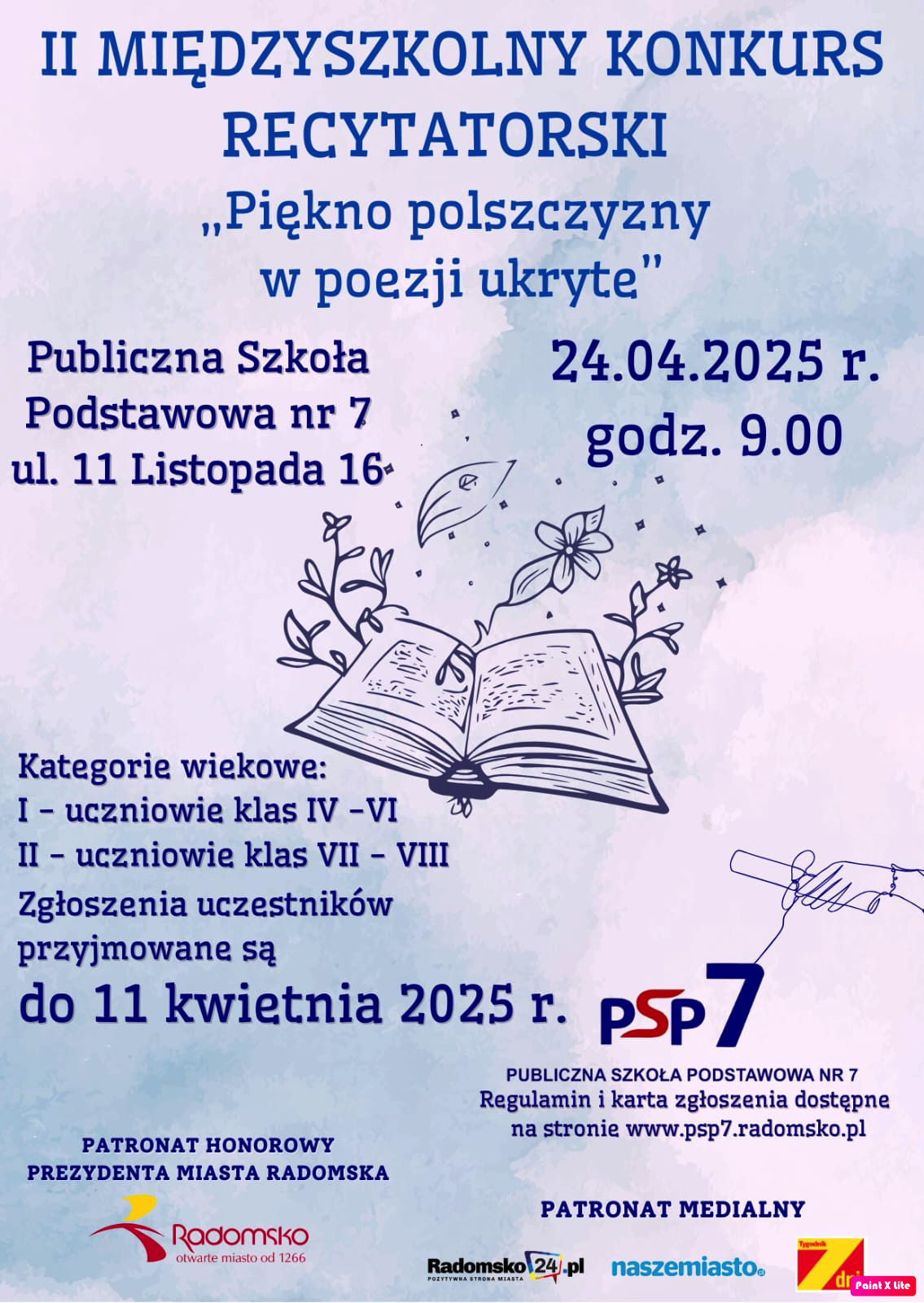 Regulamin II Międzyszkolnego Konkursu Recytatorskiego - Piękno polszczyzny w poezji ukryte