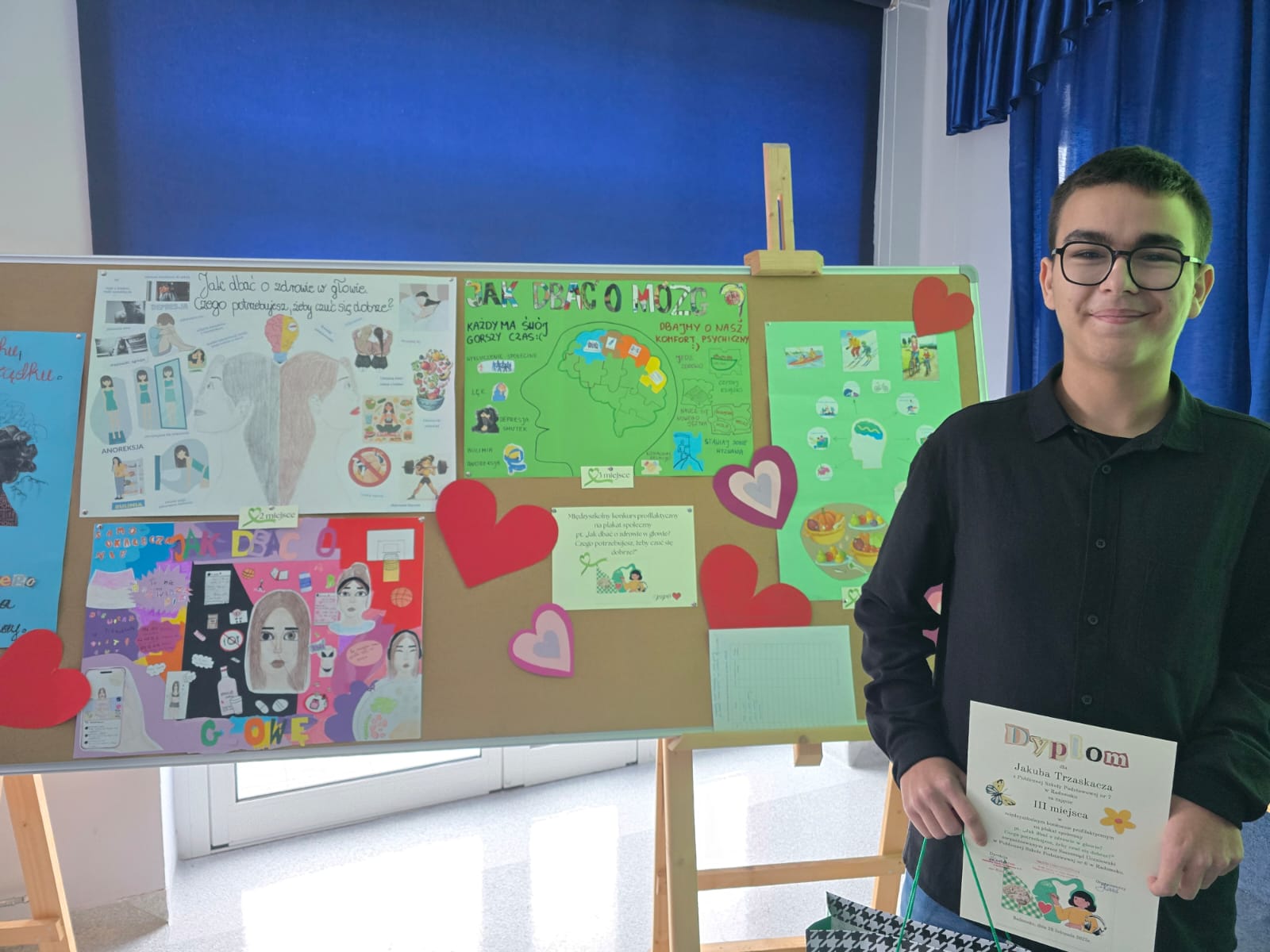 Wyniki międzyszkolnego konkursu profilaktycznego na plakat społeczny &quot;Jak dbać o zdrowie w głowie&quot;