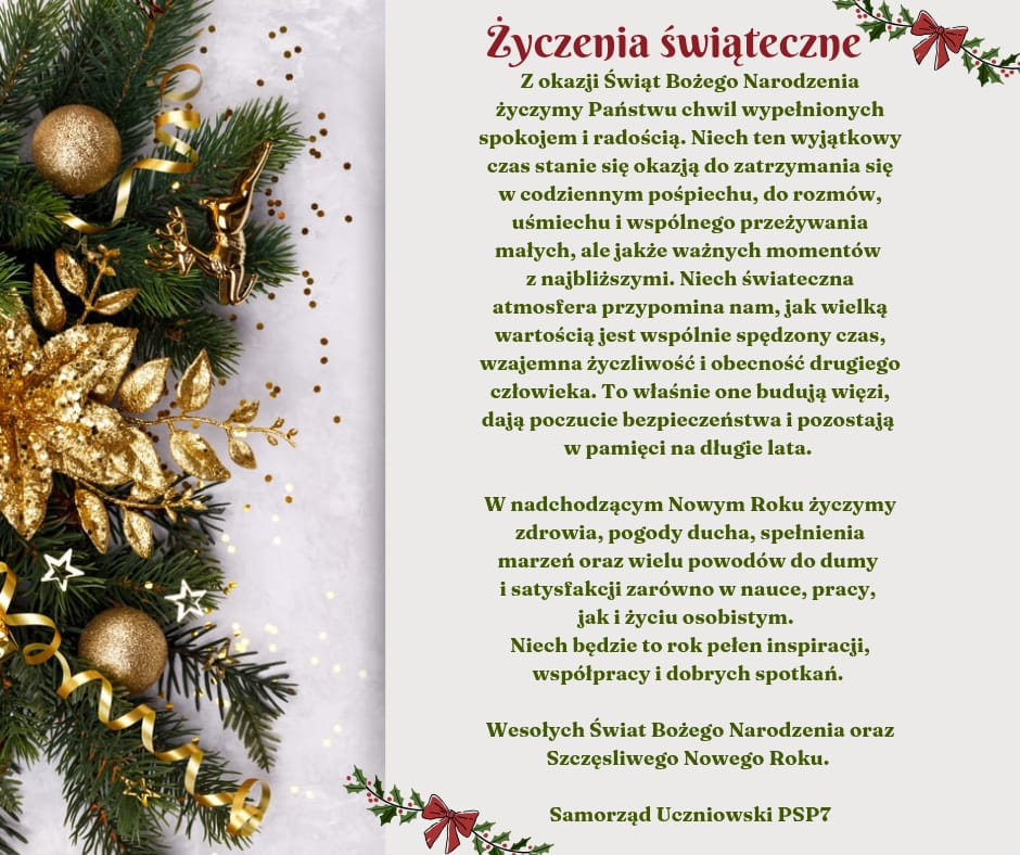 Życzenia świąteczne 2025 SU