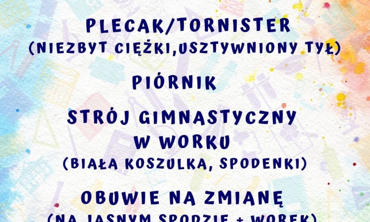 Wyprawka szkolna dla przyszłych pierwszoklasistów na rok szkolny 2026/2027