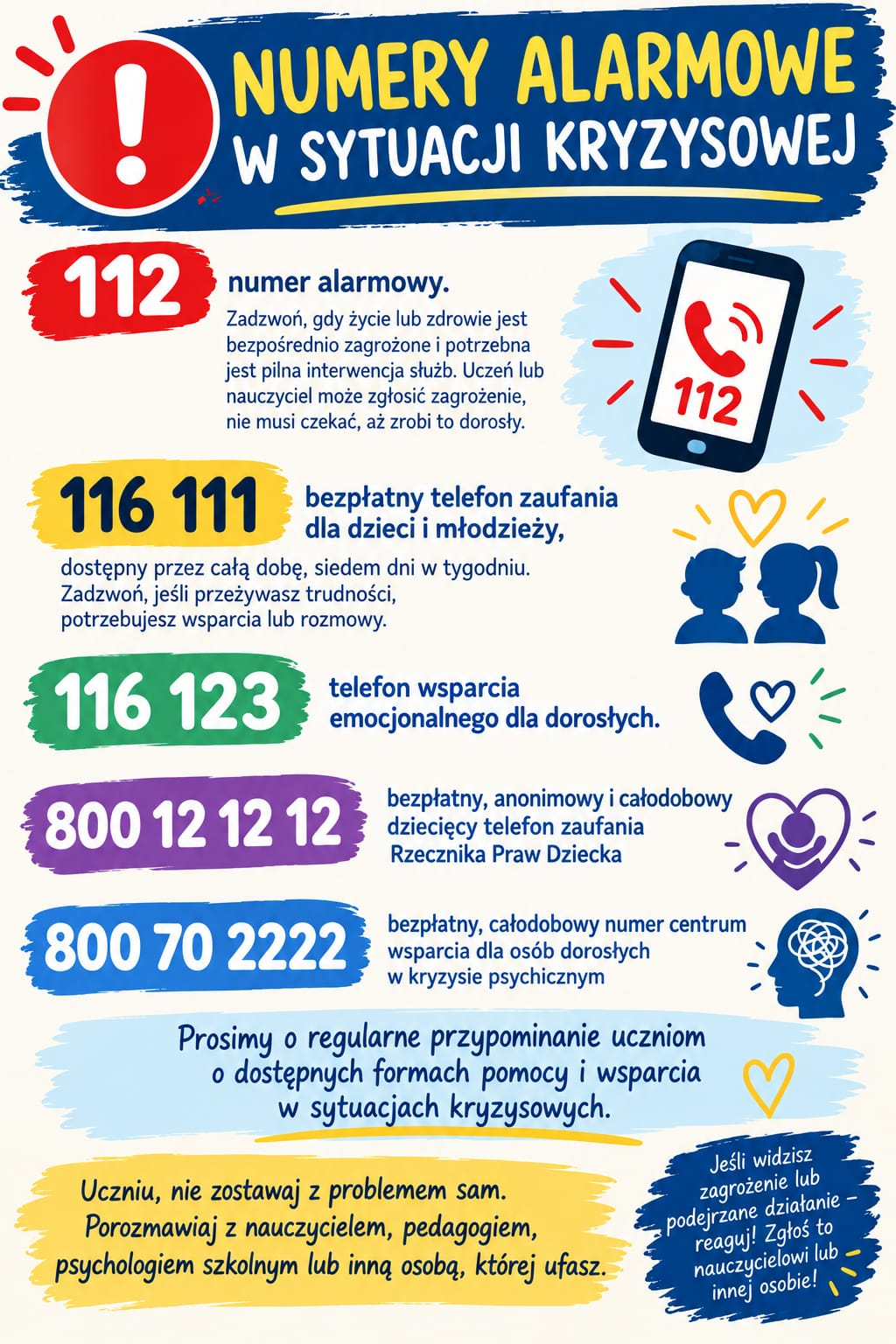 Numery alarmowe w sytuacji kryzysowej